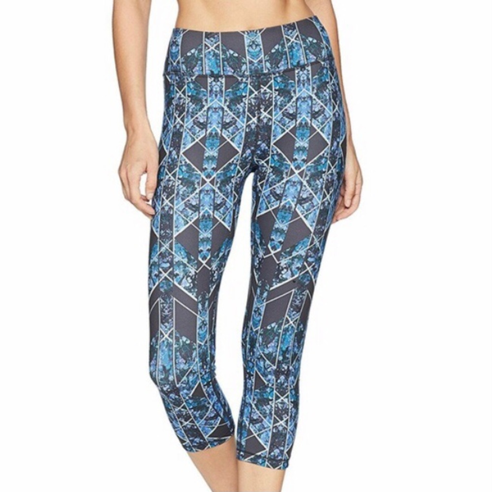 Prana Roxanne Capri Leggings Charcoal Wildflower S